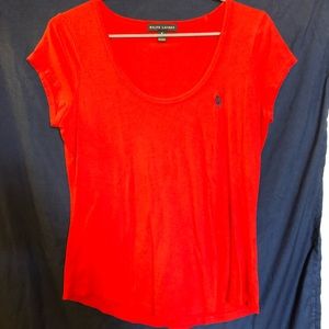 Ralph Lauren Red Scoopneck T-shirt